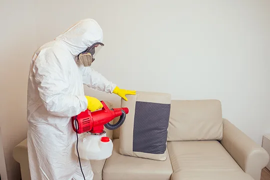 Fumigación de la casa para eliminar la plaga de pulgas